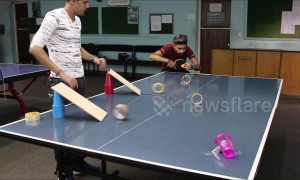 Sensational ping pong trick shot will leave you in awe