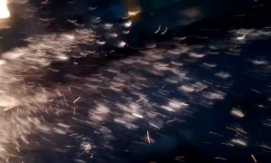 Sparks Fly as Molten Metal Explodes