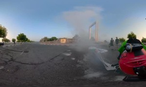 Man Flies Through Dubai Frame in Wingsuit