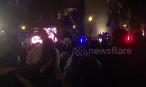 Crowd gathers on Parliament Square as May deal suffers historic defeat