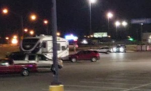 Police Pursue Car in Supercenter Parking Lot
