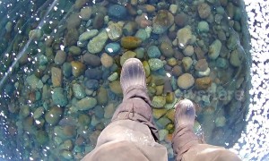 Russian man films mesmerising walk across world's deepest frozen lake