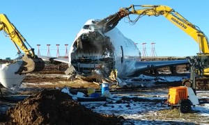Shredding a Damaged Aircraft Fuselage