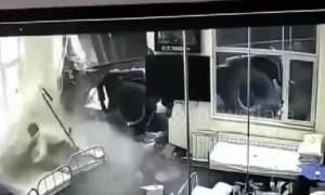 Out-of-control lorry smashes through hospital wall injuring two