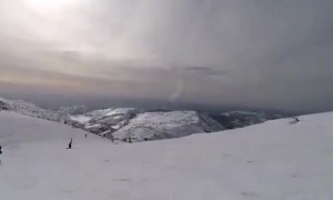 Skier's camera captures Israel's Iron Dome intercepting missile