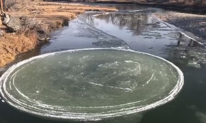 Interesting Floating Ice Disc Formation
