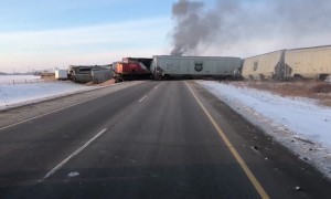 Train Derails and Catches Fire