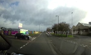 Dash cam captures hair-raising near miss on UK road