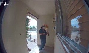 Yard Worker Dances for Doorbell Camera