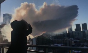 Boiling water instantly turns into snow in Chicago's extremely cold weather!