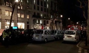 Taxis block central London roads at rush hour causing evening chaos