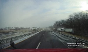 Tractor Trailer Goes Off-Road