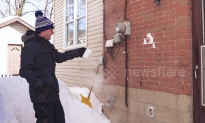 Polar vortex causing boiling water to turn into SNOW instantly
