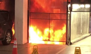 Car Bursts Into Flames After Plummeting Down Elevator Shaft