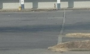 Child Chases Car Through Abandoned Carpark
