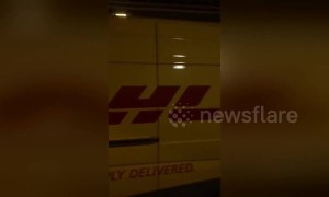 DHL courier convoy in bumper-to-bumper pileup on German highway