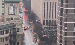 Bomb threat in Atlanta captured from apartment window