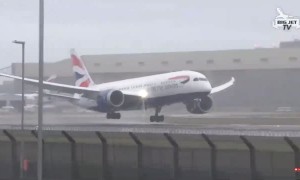 Pilot tries to land plane in heavy winds, forced to immediate take off into air