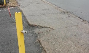 Slippery Roads Cause Truck to Tip