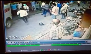 Mother and baby miraculously escape after jeep knocks them down on busy street