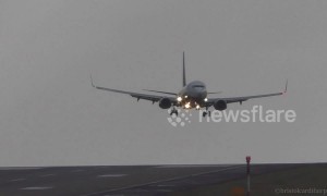 Passenger jets have difficult landing at Leeds Bradford Airport