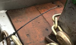 John Deere Tractor Chained To Trailer