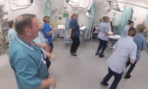 Staff at this UK hospital start the day with a morning ballroom dance routine