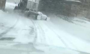 Drifting Semi in Questionable Weather
