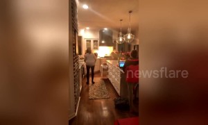 Mother accidentally sets kitchen alight