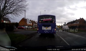 Impatient Leicester van driver narrowly avoids head-on collision by swerving into driveway