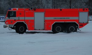Fire Truck Does Some Snow Drifting