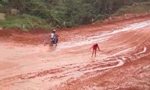 Rain Makes Road into Slippery Slope