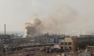 Eyewitness films large plume of smoke from fire at Varna port, Bulgaria