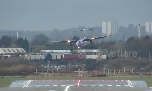 Planes struggle to land at Birmingham Airport in Storm Freya crosswinds
