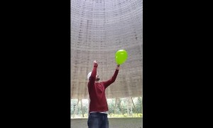 Crazy sounds inside nuclear power plant cooling tower