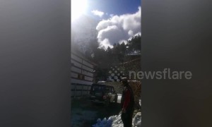 Residents flee in panic as snow avalanche hits village in northern India