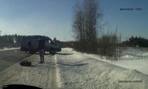 Out of Control Tire Causes Two Wrecks
