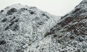 Beautiful Drone Footage of Snow Covered Arizona