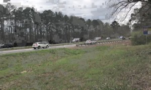 Presidential Motorcade Avoids Car Wreck on Highway