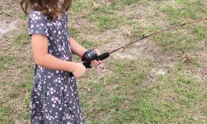 Fishing Surprise Send Little Girl Running