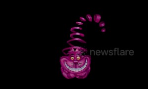 Awesome bodypaint illusion looks like moving Cheshire Cat