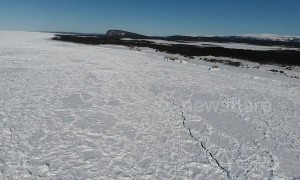Stunning footage shows massive chunks of sea ice off Canada coast