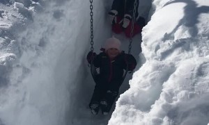 Swing Set Fun in the Dead of Winter