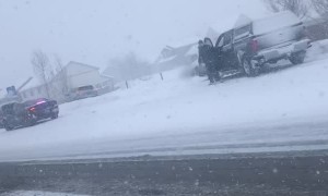 Snow Storm Causes 30 Car Pileup in Montana