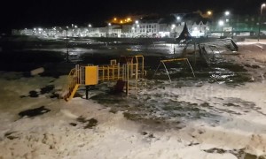 Flooding in Northern Ireland as Storm Gareth rains breach sea wall