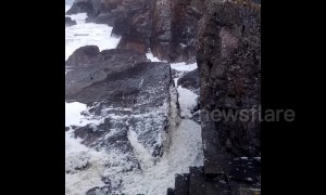 Devon coastline seriously frothing up after Storm Gareth surges