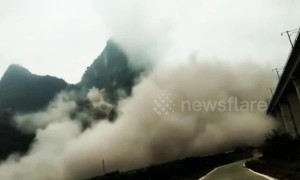 Massive landslide casts huge dustcloud in China’s Guangxi