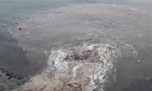 Plastic pollution pours into sea after heavy rain on tropical island of Bali