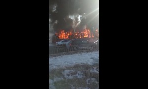 Lucky escape for commuters as tram burns in Russian city of Kazan