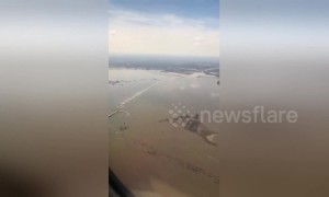 Multi-level highway swallowed by Nebraska flooding